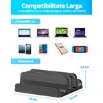 Laptop, Telefoane si Tablete - Laptopuri si accesorii - Accesorii Laptop - Standuri/Coolere notebook - Suport/Stand Vertical Dublu cu Inclinare, LittleDomi, pentru Laptop, Telefon, Tableta, Ajustabil, Protectie Aluminiu - Infinity.ro