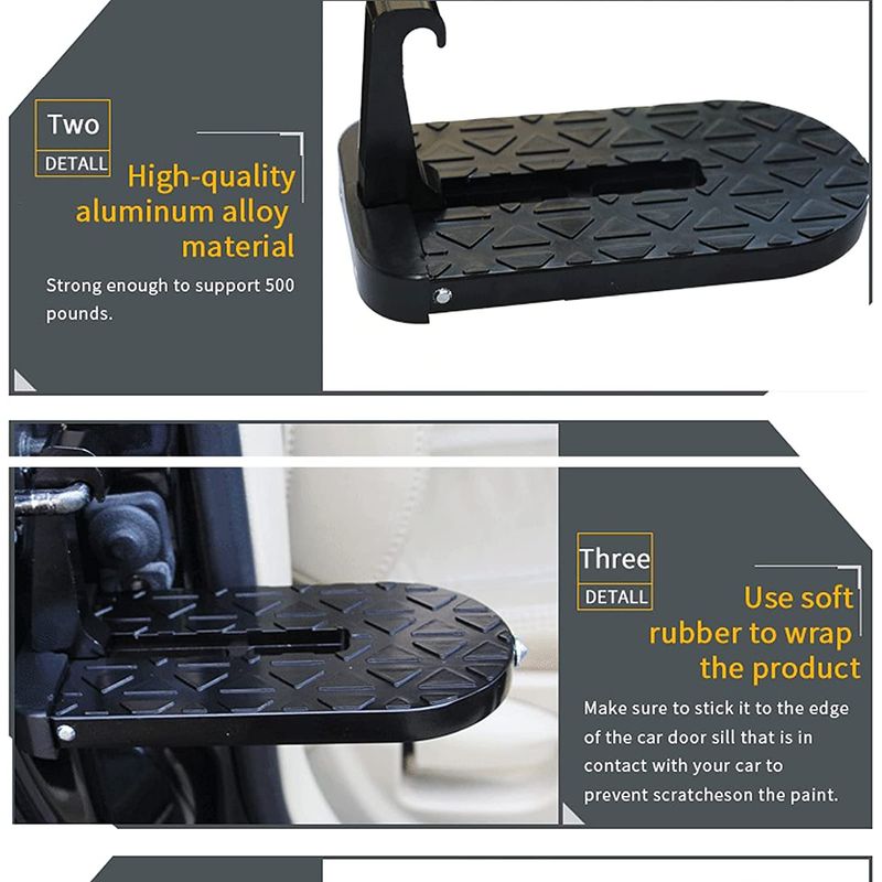 Auto si Moto - Reparatii si depanare - Scule auto - Scule si truse auto - Pas cu Carlig Pliabil Multifunctional pentru Usa Masinii, cu Functie de Ciocan de Siguranta, Scara cu Pedala Mini - Infinity.ro
