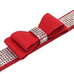 Petshop - Accesorii petshop - Zgarzi, lese si hamuri - Zgarzi - Set lesa si zgarda reglabila cu pietricele semipretioase si fundita, din piele, pentru caini/catei, pisici, S - Infinity.ro