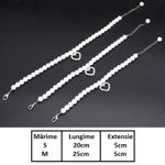 Petshop - Accesorii petshop - Zgarzi, lese si hamuri - Zgarzi - Zgarda bijuterie cu perle si pandantiv, pentru pisici, caini/catei sau alte animale de companie - ALB ,marime - Infinity.ro