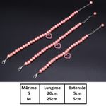 Petshop - Accesorii petshop - Zgarzi, lese si hamuri - Zgarzi - Zgarda bijuterie cu perle si pandantiv, pentru pisici, caini/catei sau alte animale de companie -ROZ ,marime S - Infinity.ro