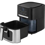 Electronice si Electrocasnice - Electrocasnice bucatarie - Aparate de gatit & desert - Friteuze - Friteuza cu aer cald ECG AF 8000 Crusty XL, 7 litri, 1700 W, control digital, 8 programe, temperatura 80-200°C - Infinity.ro