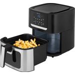 Electronice si Electrocasnice - Electrocasnice bucatarie - Aparate de gatit & desert - Friteuze - Friteuza cu aer cald ECG AF 8000 Crusty XL, 7 litri, 1700 W, control digital, 8 programe, temperatura 80-200°C - Infinity.ro