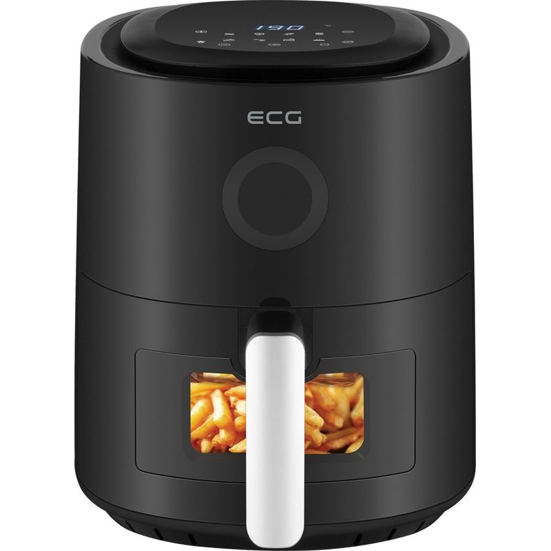 Electronice si Electrocasnice - Electrocasnice bucatarie - Aparate de gatit & desert - Friteuze - Friteuza cu aer fierbinte ECG AF 4020 Compact Fry, 3.8 litri, 1300 W, control digital, 8 programe, temperatura 80-200°C - Infinity.ro