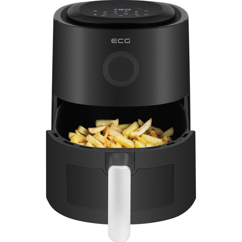 Electronice si Electrocasnice - Electrocasnice bucatarie - Aparate de gatit & desert - Friteuze - Friteuza cu aer fierbinte ECG AF 4020 Compact Fry, 3.8 litri, 1300 W, control digital, 8 programe, temperatura 80-200°C - Infinity.ro