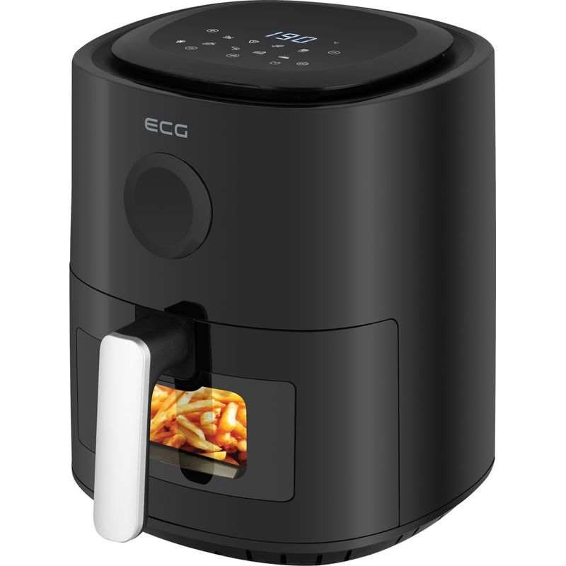 Electronice si Electrocasnice - Electrocasnice bucatarie - Aparate de gatit & desert - Friteuze - Friteuza cu aer fierbinte ECG AF 4020 Compact Fry, 3.8 litri, 1300 W, control digital, 8 programe, temperatura 80-200°C - Infinity.ro