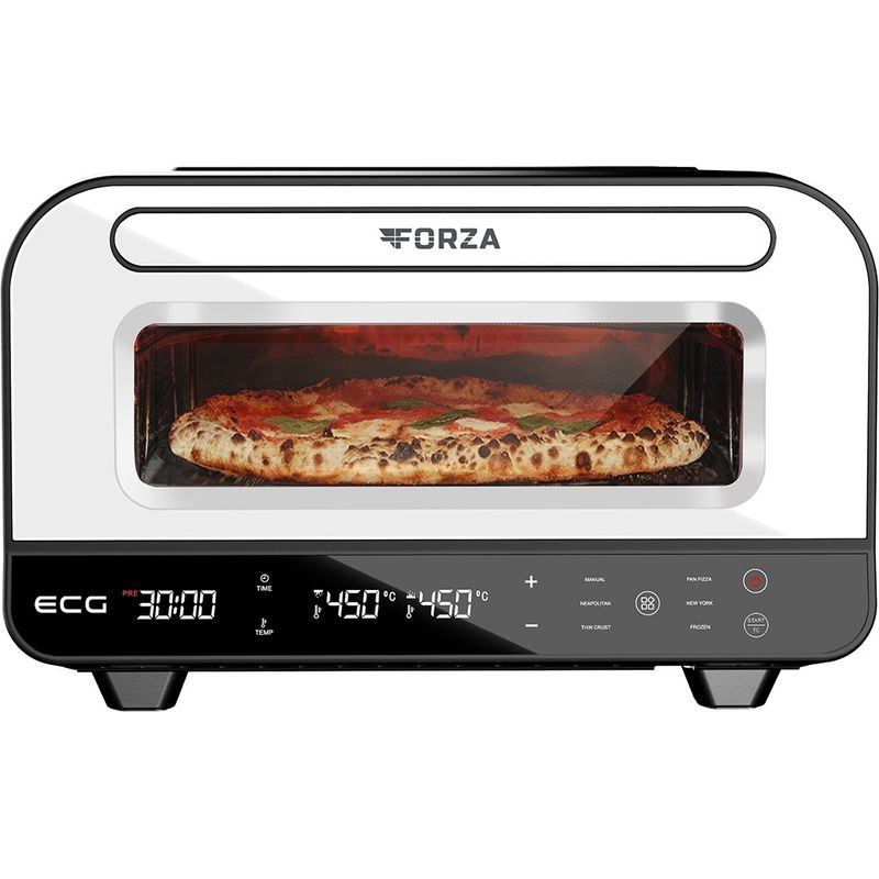 Electronice si Electrocasnice - Aragazuri, cuptoare si hote - Cuptoare - Cuptoare electrice - Cuptor electric pentru Pizza ECG Forza 4500, 1850 W, 450 °C, 45 litri, 5 programe, control digital, negru - Infinity.ro