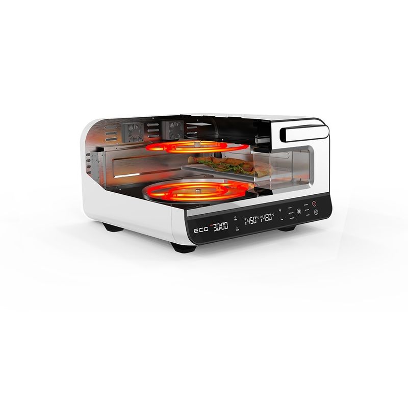 Electronice si Electrocasnice - Aragazuri, cuptoare si hote - Cuptoare - Cuptoare electrice - Cuptor electric pentru Pizza ECG Forza 4500, 1850 W, 450 °C, 45 litri, 5 programe, control digital, negru - Infinity.ro