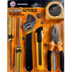 Casa si Gradina - Constructii - Scule electrice si accesorii - Scule multifunctionale si accesorii - Set scule multifunctional pentru casa, 6 piese, 2x surubelnite, cheie reglabila, cleste, cutter, ruleta 2m - Infinity.ro