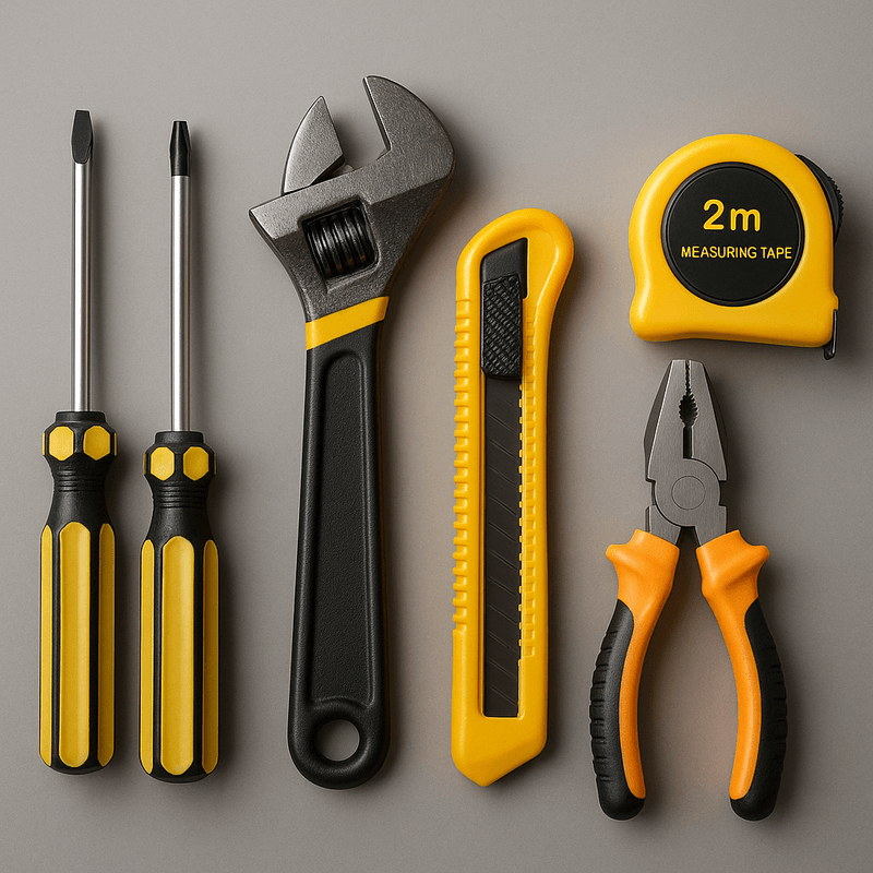 Casa si Gradina - Constructii - Scule electrice si accesorii - Scule multifunctionale si accesorii - Set scule multifunctional pentru casa, 6 piese, 2x surubelnite, cheie reglabila, cleste, cutter, ruleta 2m - Infinity.ro