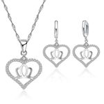 Fashion, accesorii si bijuterii - Femei - Bijuterii femei - Set de bijuterii: lantisor + cercei, placate cu argint 925 - Infinity.ro