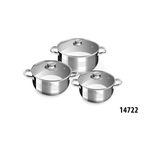 Casa si Gradina - Bucatarie si vesela - Vase pentru gatit - Oale si cratite - Diamond Set de oale din inox cu 6 piese, cu capace de sticla - Infinity.ro
