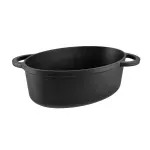 Casa si Gradina - Bucatarie si vesela - Vase pentru gatit - Oale si cratite - Forma ovala din fonta pentru friptura de rata 2in1 – 37,5*26 cm, cu maner curbat - Infinity.ro