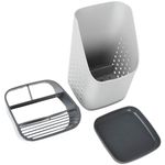 Casa si Gradina - Bucatarie si vesela - Organizare si depozitare bucatarie - Suporturi tacamuri si vase - Suport pentru Tacamuri si Ustensile de Bucatarie Alb 14x14x23cm - Infinity.ro