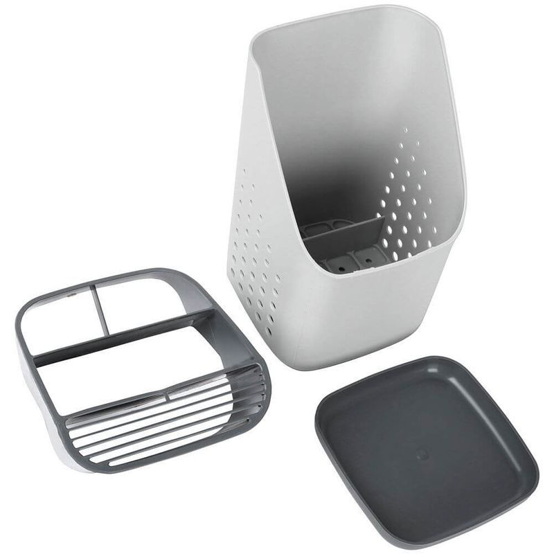Casa si Gradina - Bucatarie si vesela - Organizare si depozitare bucatarie - Suporturi tacamuri si vase - Suport pentru Tacamuri si Ustensile de Bucatarie Alb 14x14x23cm - Infinity.ro