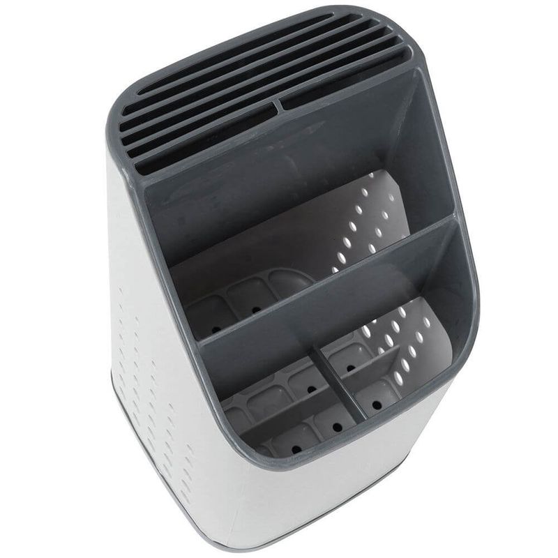 Casa si Gradina - Bucatarie si vesela - Organizare si depozitare bucatarie - Suporturi tacamuri si vase - Suport pentru Tacamuri si Ustensile de Bucatarie Alb 14x14x23cm - Infinity.ro