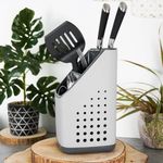 Casa si Gradina - Bucatarie si vesela - Organizare si depozitare bucatarie - Suporturi tacamuri si vase - Suport pentru Tacamuri si Ustensile de Bucatarie Alb 14x14x23cm - Infinity.ro