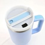 Casa si Gradina - Bucatarie si vesela - Cani si pahare - Sticle - Cana termica inox cu paie, dublu perete - 1183ml alabstru deschis - Pink - Infinity.ro