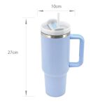 Casa si Gradina - Bucatarie si vesela - Cani si pahare - Sticle - Cana termica inox cu paie, dublu perete - 1183ml alabstru deschis - Pastel - Infinity.ro
