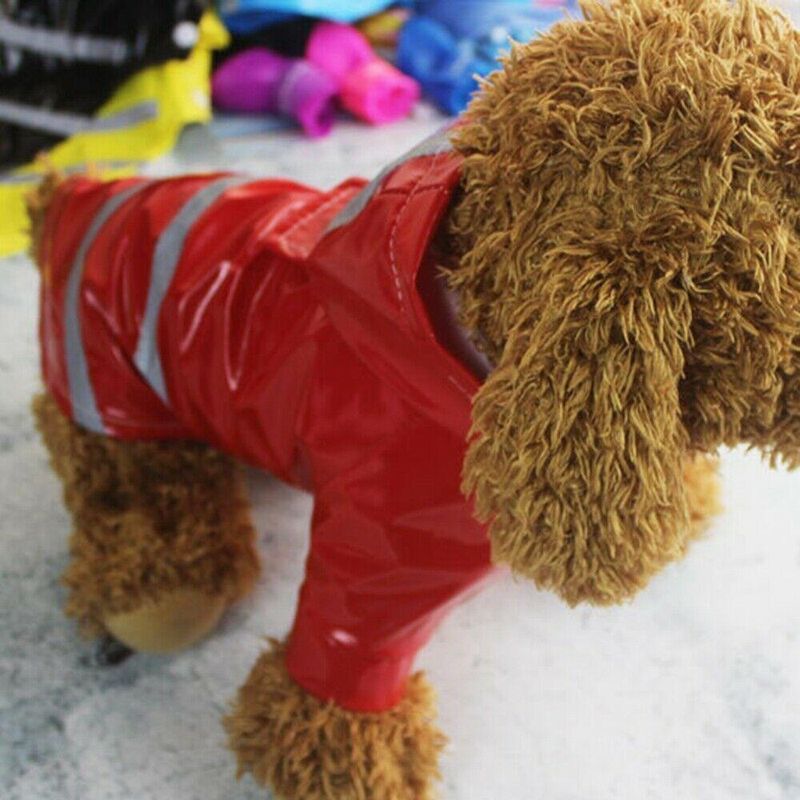 Petshop - Articole imbracaminte - Haine animale - Pelerina ploaie pentru caini/catei, pisici sau alte animale de companie, reflectorizanta, cu gluga, S - Infinity.ro