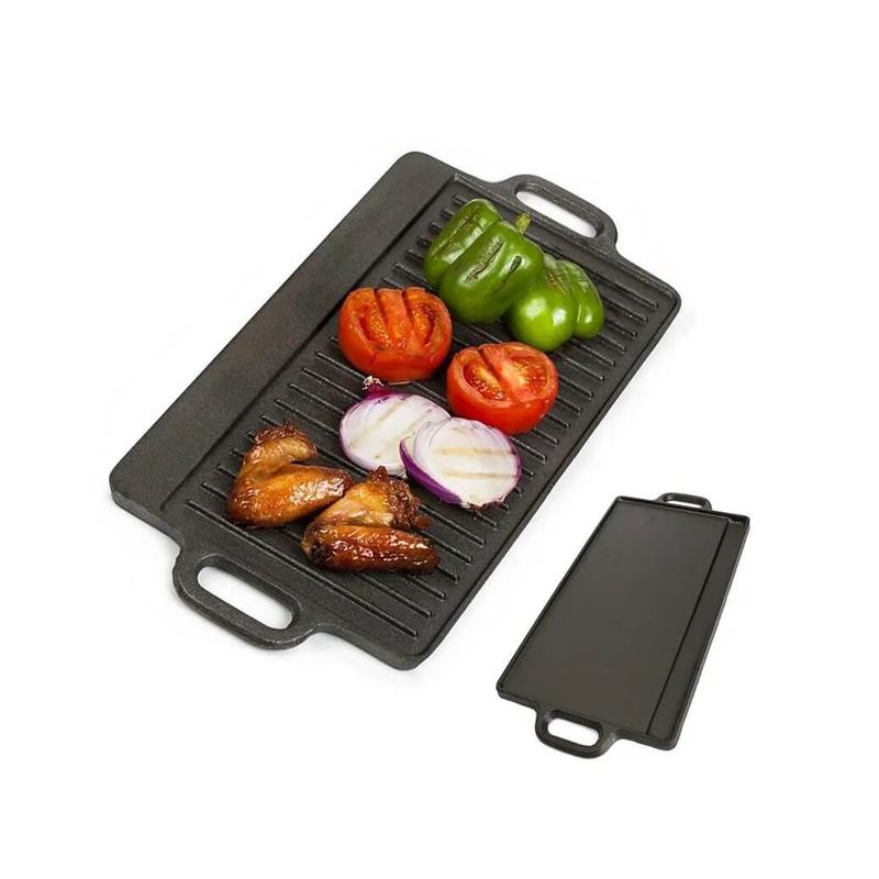 Casa si Gradina - Gradina si terasa - Gratare si accesorii - Gratare de gradina - Plita grill din fonta, 2 fete, 50.5x23.5x1.5cm - Infinity.ro