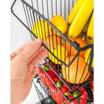 Casa si Gradina - Bucatarie si vesela - Ustensile bucatarie - Cosuri servire - Cos pentru Fructe si Legume Metalic Negru, 32x20x13,5cm - Infinity.ro