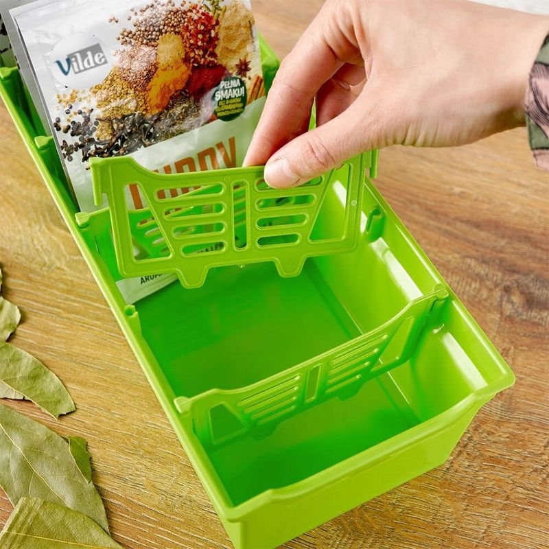 Casa si Gradina - Mobilier - Organizare si depozitare - Cutii depozitare - Organizator pentru condimente verde 30x13x8 cm - Infinity.ro