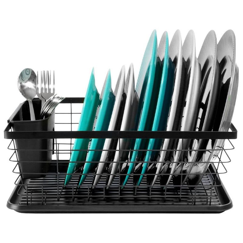 Casa si Gradina - Bucatarie si vesela - Organizare si depozitare bucatarie - Scurgator vase - Suport metal pentru uscat vase 36x30x14,5cm - Infinity.ro