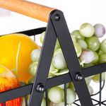 Casa si Gradina - Mobilier - Organizare si depozitare - Cutii depozitare - Cos Metalic pentru Fructe si Legume 3 Niveluri, Negru - Infinity.ro