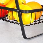 Casa si Gradina - Mobilier - Organizare si depozitare - Cutii depozitare - Cos Metalic pentru Fructe si Legume 3 Niveluri, Negru - Infinity.ro