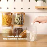 Casa si Gradina - Bucatarie si vesela - Organizare si depozitare bucatarie - Cutii alimentare - Set premium 2 recipiente din sticla borosilicata cu capac din bambus si lingurita – 700ml - Infinity.ro