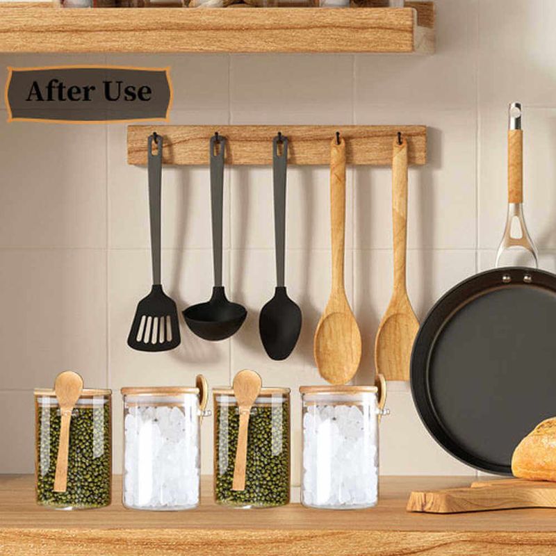 Casa si Gradina - Bucatarie si vesela - Organizare si depozitare bucatarie - Cutii alimentare - Set premium 2 recipiente din sticla borosilicata cu capac din bambus si lingurita – 700ml - Infinity.ro
