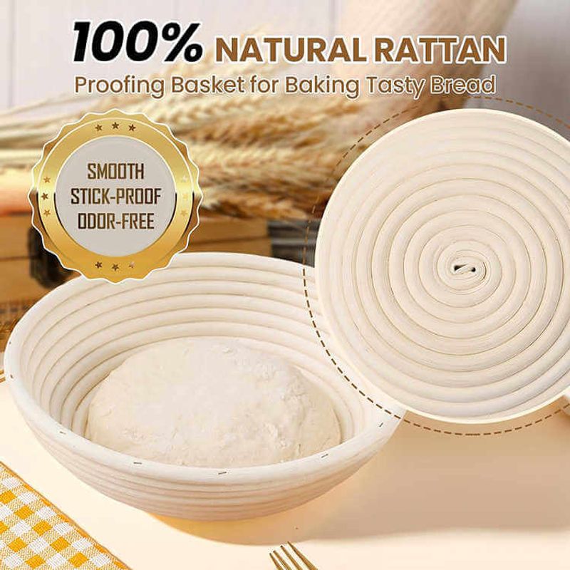 Casa si Gradina - Bucatarie si vesela - Organizare si depozitare bucatarie - Cutii alimentare - Set de 2 cosuri rotang pentru dospit paine - Infinity.ro