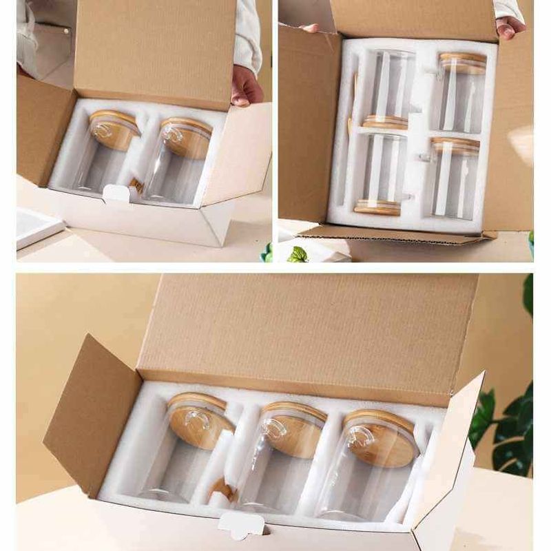 Casa si Gradina - Bucatarie si vesela - Organizare si depozitare bucatarie - Cutii alimentare - Set premium 2 recipiente din sticla borosilicata cu capac din bambus si lingurita – 550 ml - Infinity.ro