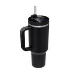 Casa si Gradina - Bucatarie si vesela - Accesorii bar - Termosuri si Cani termos - Cana termica inox cu paie, dublu perete - 1183ml alabstru deschis - Negru - Infinity.ro