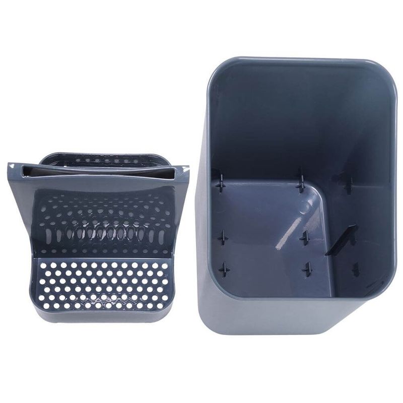 Casa si Gradina - Bucatarie si vesela - Organizare si depozitare bucatarie - Suporturi tacamuri si vase - Suport pentru Tacamuri si Ustensile de Bucatarie - Culoare Gri inchis - Infinity.ro