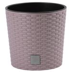 Casa si Gradina - Gradinarit si plante - Plante si ghivece - Ghivece si suporturi - Ghiveci rotund mocca, plastic rezistent, imitatie ratan, diametru 20 cm, inaltime 19 cm - Infinity.ro