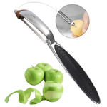 Casa si Gradina - Bucatarie si vesela - Ustensile bucatarie - Razatori si curatatoare - Dispozitiv decojire legume, fructe Koken, aliaj de Zinc, Ustensila decojit 2/1, varf ascutit, 17x1,5 cm, Negru/Argintiu - Infinity.ro