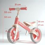 Sport si Outdoor - Ciclism - Biciclete pentru copii - Bicicleta de echilibru pentru copii (80-110 cm), inaltime reglabila, roti din spuma EVA, roz pudrat - Infinity.ro