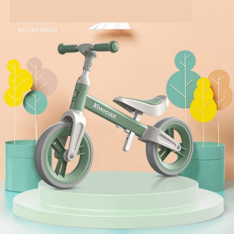 Sport si Outdoor - Ciclism - Biciclete pentru copii - Bicicleta de echilibru pentru copii (80-110 cm), inaltime reglabila, roti din spuma EVA, verde - Infinity.ro