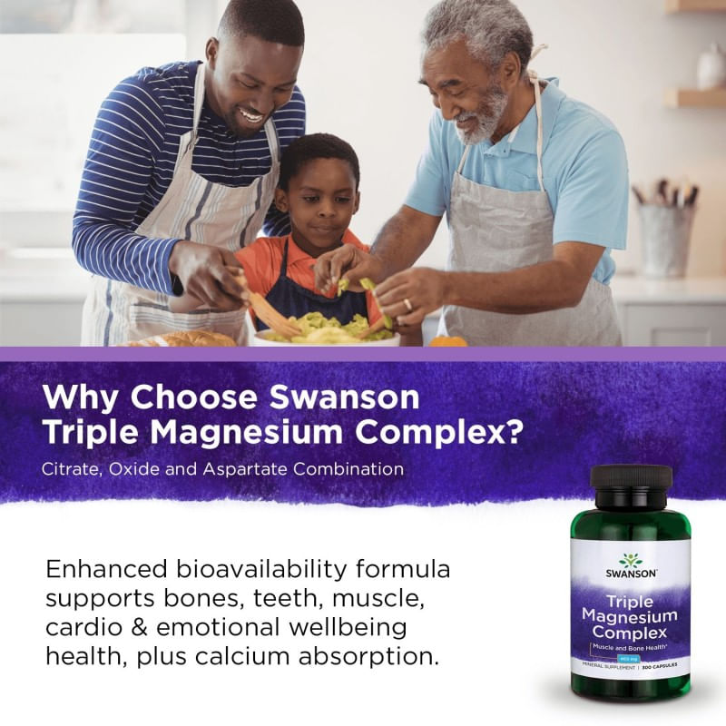 Ingrijire personala si Cosmetice - Sanatate si wellness - Suplimente alimentare - Alte suplimente alimentare - Triple Magnesium Complex 400mg 300 Capsule, Swanson - Infinity.ro