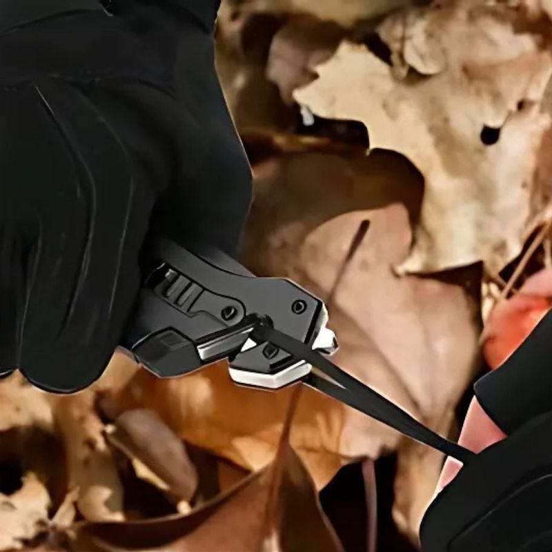 Sport si Outdoor - Camping - Cutite, bricege si accesorii - Cutite si bricege - Cutit pliant de supravietuire, multifunctional, 22 cm , negru - Infinity.ro