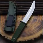 Sport si Outdoor - Camping - Cutite, bricege si accesorii - Cutite si bricege - Cutit Vanatoare Pumnal 440C, Lama Otel Inoxidabil, Husa Protectie, Verde Masliniu, 21 cm - Infinity.ro