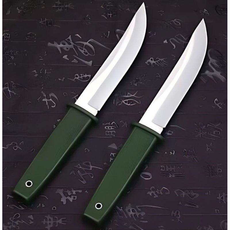 Sport si Outdoor - Camping - Cutite, bricege si accesorii - Cutite si bricege - Cutit Vanatoare Pumnal 440C, Lama Otel Inoxidabil, Husa Protectie, Verde Masliniu, 21 cm - Infinity.ro