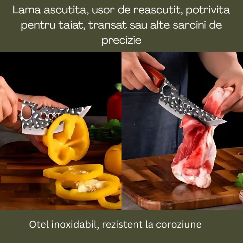 Sport si Outdoor - Camping - Cutite, bricege si accesorii - Cutite si bricege - Cutit de vanatoare in stil japonez, lama 14 cm, otel inoxidabil, maner lemn - Infinity.ro