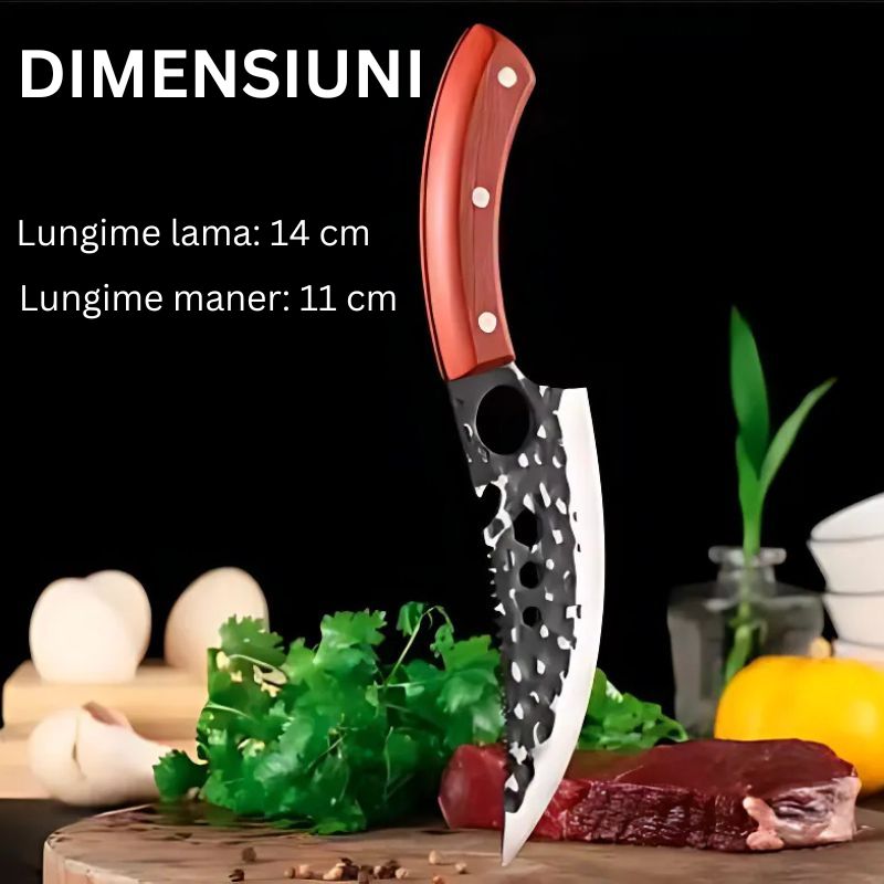 Sport si Outdoor - Camping - Cutite, bricege si accesorii - Cutite si bricege - Cutit de vanatoare in stil japonez, lama 14 cm, otel inoxidabil, maner lemn - Infinity.ro