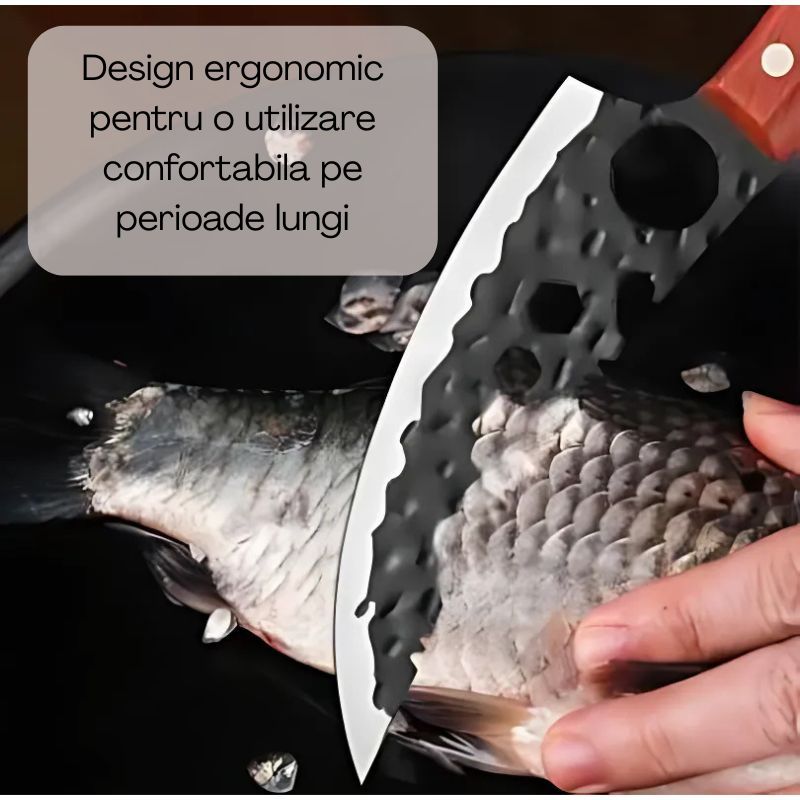 Sport si Outdoor - Camping - Cutite, bricege si accesorii - Cutite si bricege - Cutit de vanatoare in stil japonez, lama 14 cm, otel inoxidabil, maner lemn - Infinity.ro