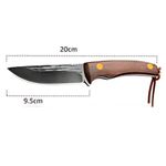 Sport si Outdoor - Camping - Cutite, bricege si accesorii - Cutite si bricege - Cutit Vanatoare Camping Supravietuire 26cm, Lama Otel Inoxidabil, Maner Lemn Maro, Cu Teaca - Infinity.ro