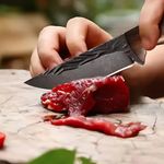 Sport si Outdoor - Camping - Cutite, bricege si accesorii - Cutite si bricege - Cutit Vanatoare Camping Supravietuire 26cm, Lama Otel Inoxidabil, Maner Lemn Maro, Cu Teaca - Infinity.ro