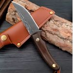 Sport si Outdoor - Camping - Cutite, bricege si accesorii - Cutite si bricege - Cutit Vanatoare Camping Supravietuire 26cm, Lama Otel Inoxidabil, Maner Lemn Maro, Cu Teaca - Infinity.ro